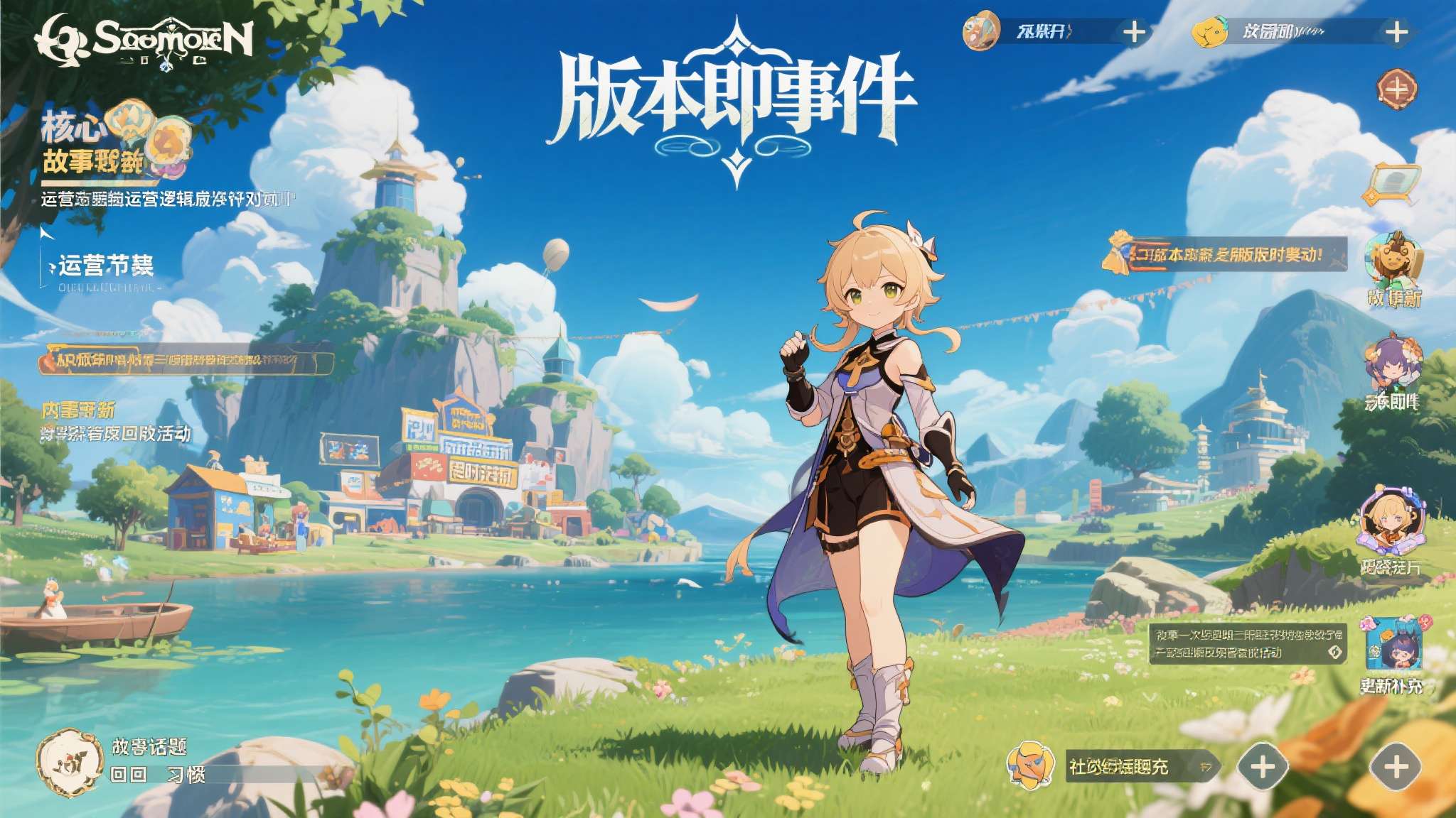 国产大作低头看胸部 同样是重磅更新,《原神》的运营逻辑值得参考。其核心在于"版本即事件"的运营节奏—